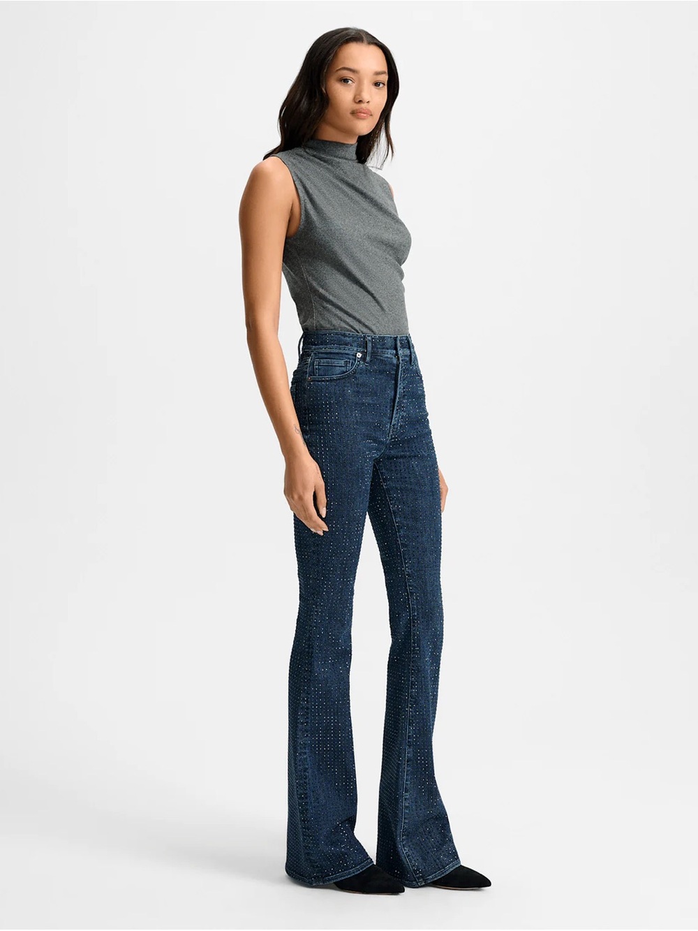 Veronica Beard Beverly Rhinestone Skinny-Flare Jean - Picture 5 of 14